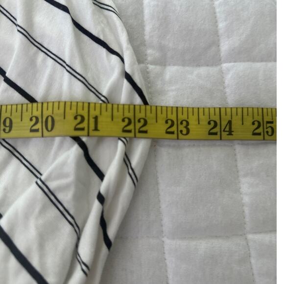 EXPRESS Womens Dress Large High Low Black White Stripe Ruffle Cutout Summer Chic - Picture 10 of 11